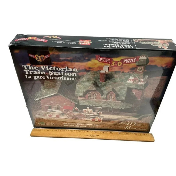 Supertek 3D Jig Saw Puzzle 493 pc Victorian Train Station 1800s  New - Picture 7 of 7